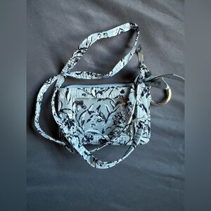 Vera Bradley Deluxe Zip ID and Lanyard Perennials Gray